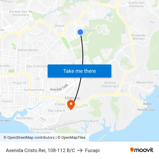 Avenida Cristo Rei, 108-112 B/C to Fucapi map