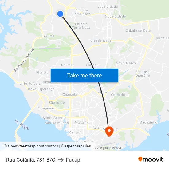 Rua Goiânia, 731 B/C to Fucapi map