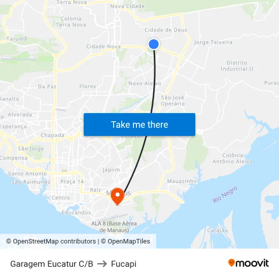 Garagem Eucatur C/B to Fucapi map