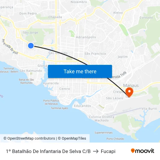 1º Batalhão De Infantaria De Selva C/B to Fucapi map