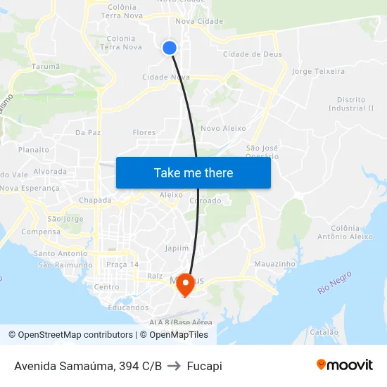 Avenida Samaúma, 394 C/B to Fucapi map
