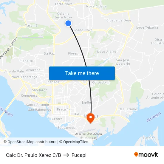 Caic Dr. Paulo Xerez C/B to Fucapi map