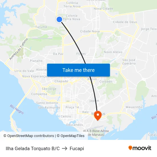 Ilha Gelada Torquato B/C to Fucapi map
