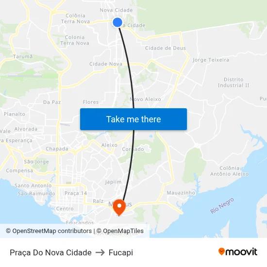 Praça Do Nova Cidade to Fucapi map