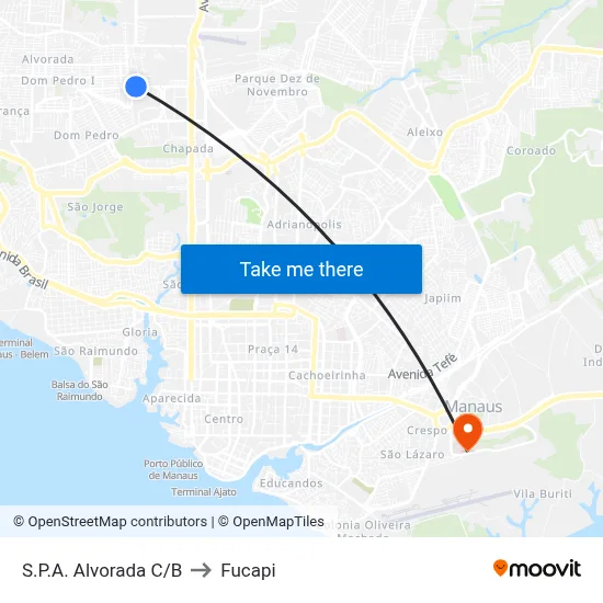 S.P.A. Alvorada C/B to Fucapi map