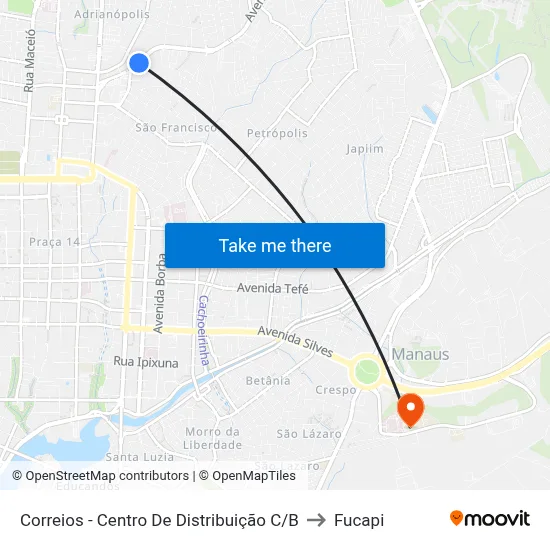 Correios - Centro De Distribuição C/B to Fucapi map