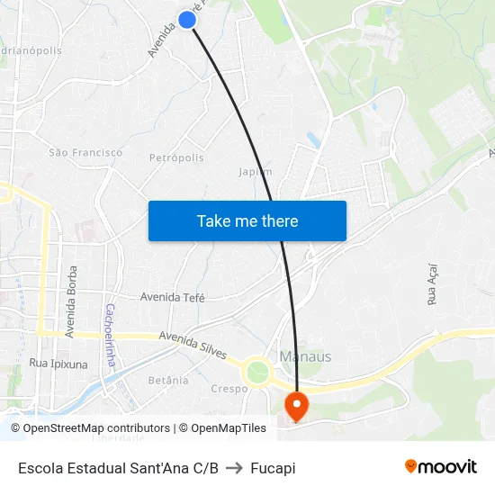 Escola Estadual Sant'Ana C/B to Fucapi map