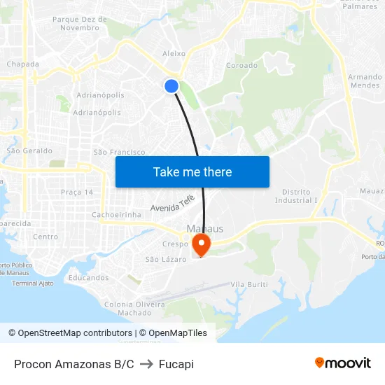 Procon Amazonas B/C to Fucapi map