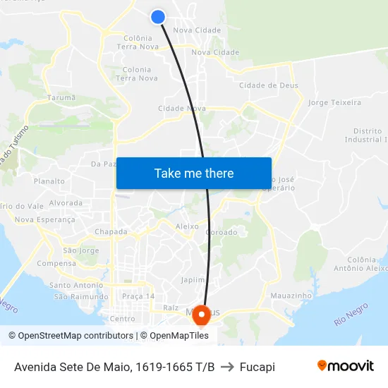 Avenida Sete De Maio, 1619-1665 T/B to Fucapi map