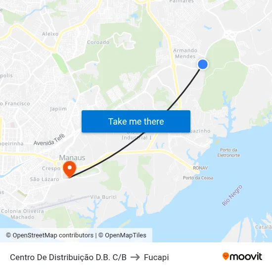 Centro De Distribuição D.B. C/B to Fucapi map