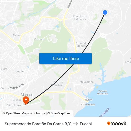 Supermercado Baratão Da Carne B/C to Fucapi map