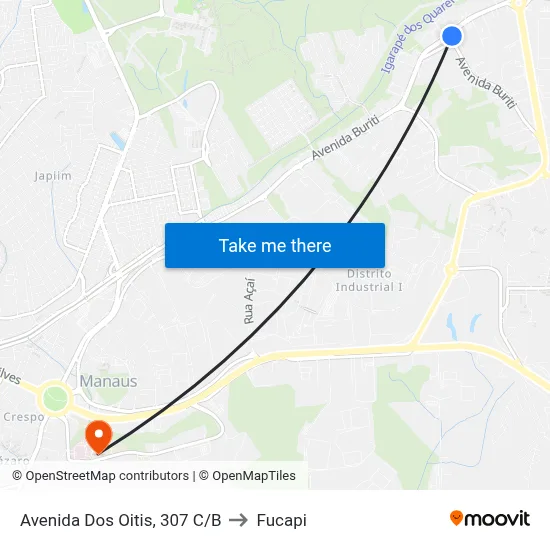 Avenida Dos Oitis, 307 C/B to Fucapi map