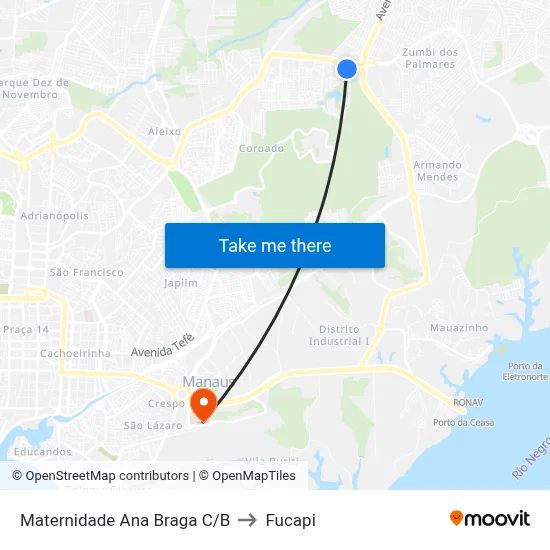 Maternidade Ana Braga C/B to Fucapi map