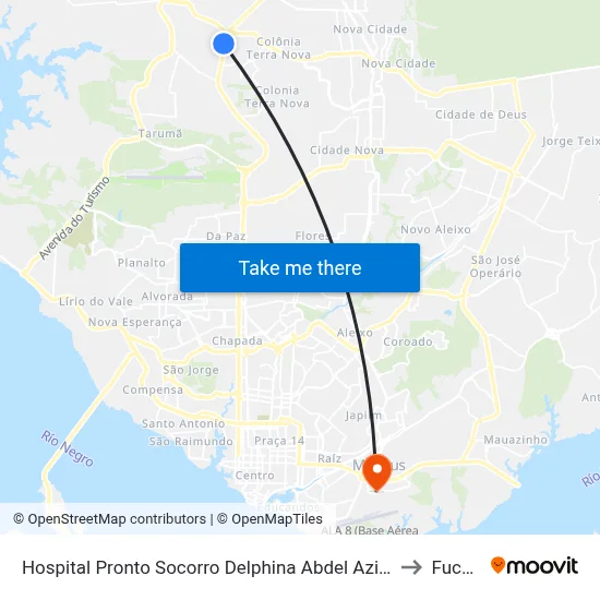 Hospital Pronto Socorro Delphina Abdel Aziz B/C to Fucapi map