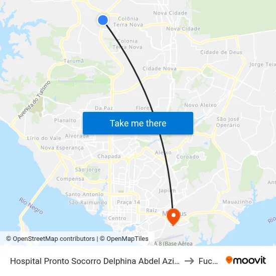 Hospital Pronto Socorro Delphina Abdel Aziz C/B to Fucapi map
