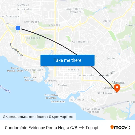 Condomínio Evidence Ponta Negra C/B to Fucapi map