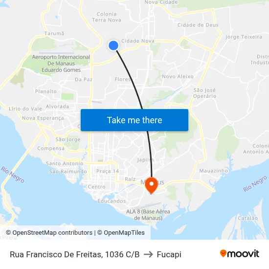 Rua Francisco De Freitas, 1036 C/B to Fucapi map