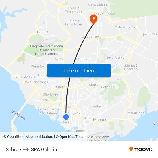 Sebrae to SPA Galileia map