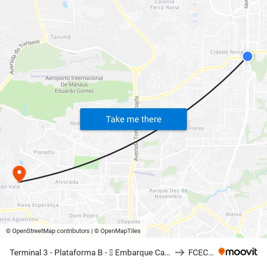 Terminal 3 - Plataforma B - ➓ Embarque Cachoeirinha to FCECON map