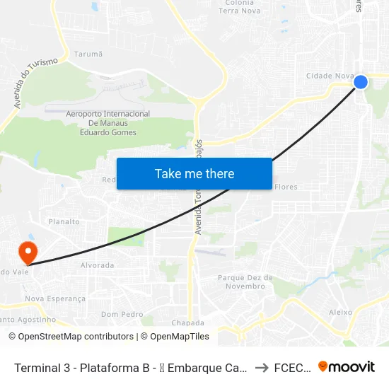 Terminal 3 - Plataforma B - ➓ Embarque Cachoeirinha to FCECON map