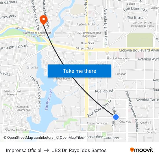 Imprensa Oficial to UBS Dr. Rayol dos Santos map