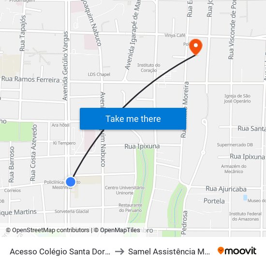Acesso Colégio Santa Dorotéia to Samel Assistência Medica map