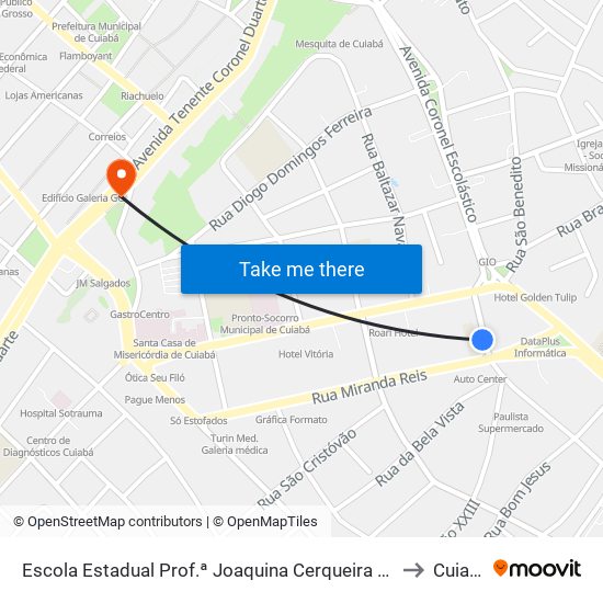 Escola Estadual Prof.ª Joaquina Cerqueira Caldas to Cuiaba map