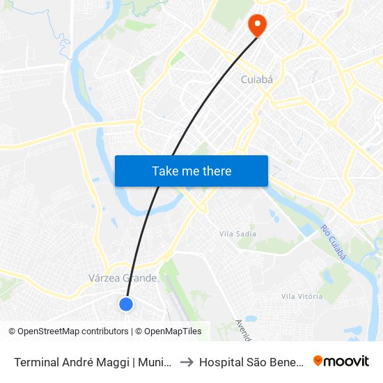 Terminal André Maggi | Municipal to Hospital São Benedito map