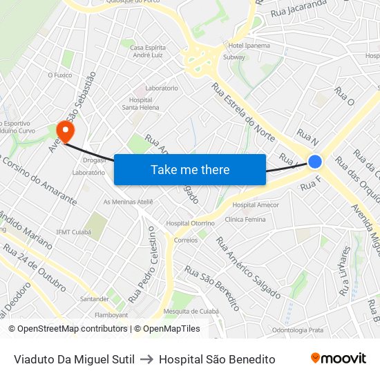 Viaduto Da Miguel Sutil to Hospital São Benedito map