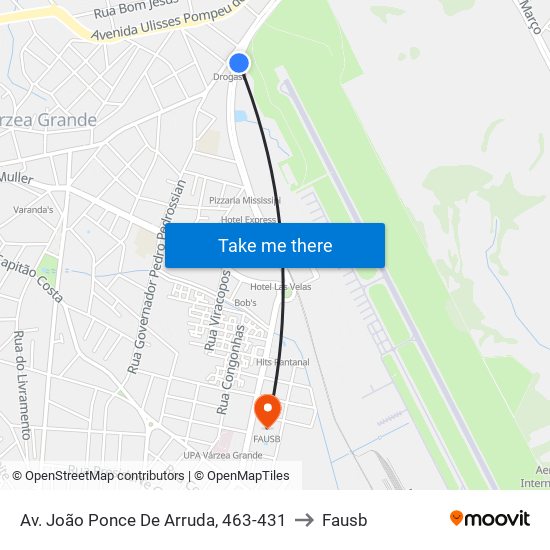 Av. João Ponce De Arruda, 463-431 to Fausb map