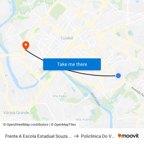 Frente A Escola Estadual Souza Bandeira to Policlínica Do Verdão map