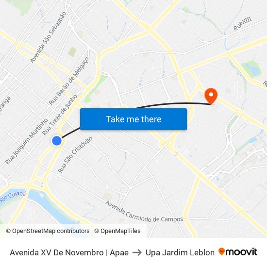 Avenida XV De Novembro | Apae to Upa Jardim Leblon map