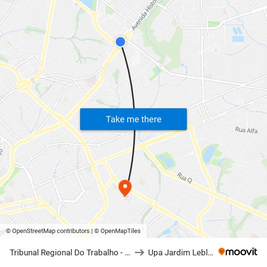 Tribunal Regional Do Trabalho - Trt to Upa Jardim Leblon map