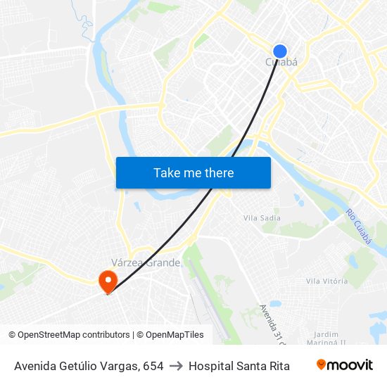 Avenida Getúlio Vargas, 654 to Hospital Santa Rita map