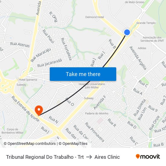 Tribunal Regional Do Trabalho - Trt to Aires Clinic map