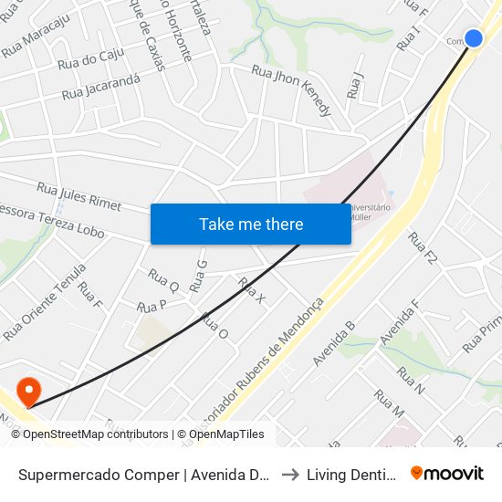 Supermercado Comper | Avenida Do Cpa to Living Dentistry map