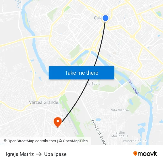 Igreja Matriz to Upa Ipase map