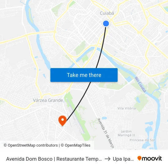 Avenida Dom Bosco | Restaurante Tempero to Upa Ipase map