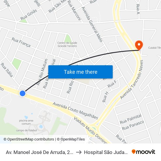 Av. Manoel José De Arruda, 2744-2886 to Hospital São Judas Tadeu map