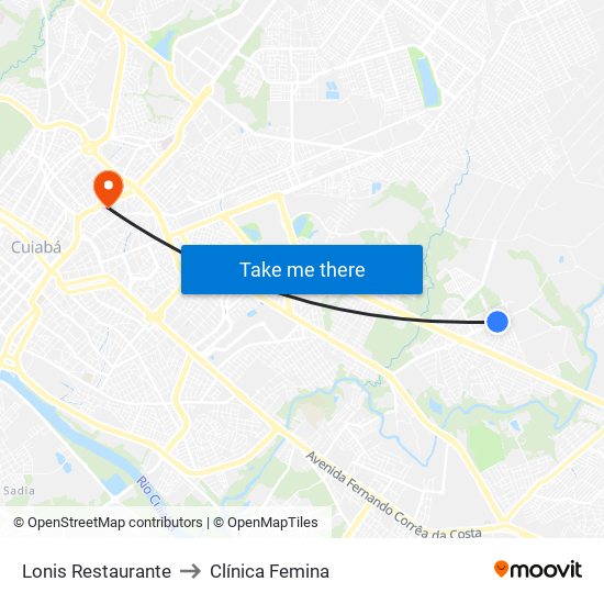 Lonis Restaurante to Clínica Femina map