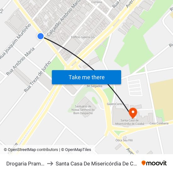 Drogaria Pramym to Santa Casa De Misericórdia De Cuiabá map