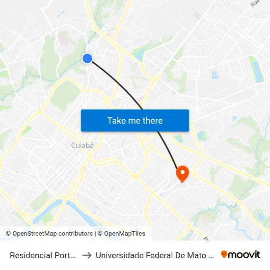 Residencial Porto Sol to Universidade Federal De Mato Grosso map