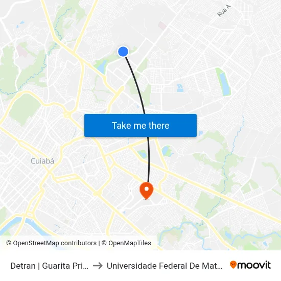 Detran | Guarita Principal to Universidade Federal De Mato Grosso map