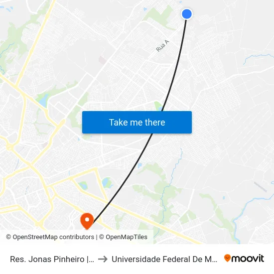 Res. Jonas Pinheiro | Ponto 1 to Universidade Federal De Mato Grosso map