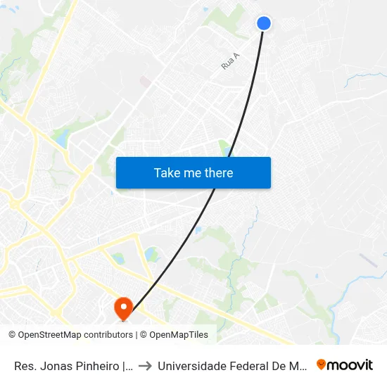 Res. Jonas Pinheiro | Ponto 3 to Universidade Federal De Mato Grosso map