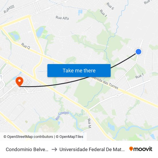 Condomínio Belvedere II to Universidade Federal De Mato Grosso map