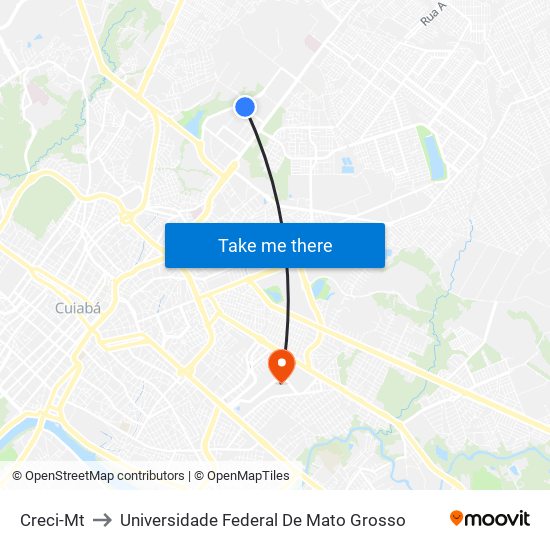 Creci-Mt to Universidade Federal De Mato Grosso map