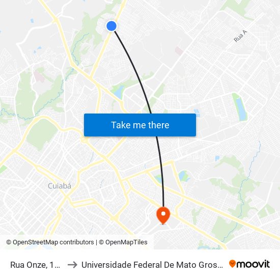 Rua Onze, 178 to Universidade Federal De Mato Grosso map