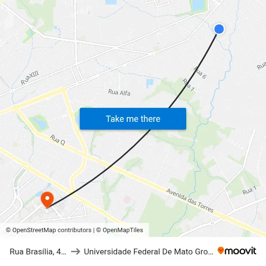 Rua Brasília, 429 to Universidade Federal De Mato Grosso map