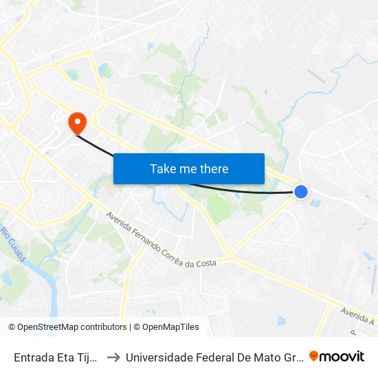 Entrada Eta Tijucal to Universidade Federal De Mato Grosso map